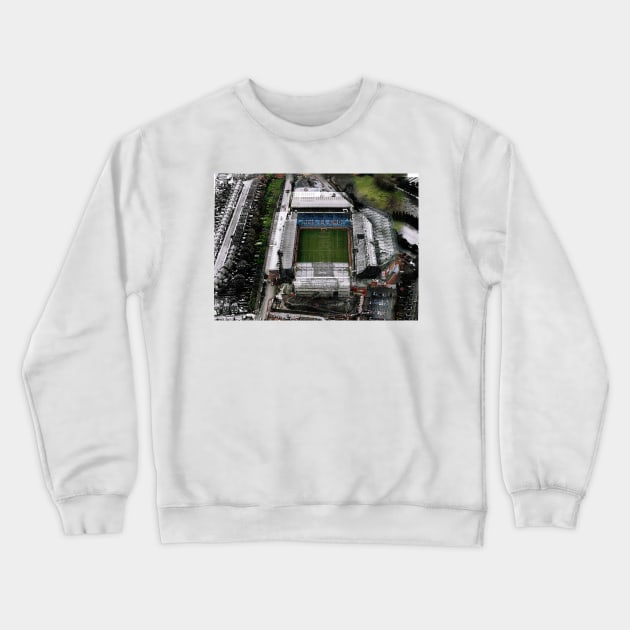 Aston villa football club, Villa Park Then and Now print poster Artwork Crewneck Sweatshirt by madein1874